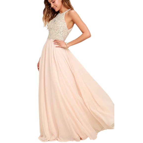 Amelia couture Dresses & Skirts - Amelia Couture Princess Champagne Beaded Maxi Formal Event Dress 4